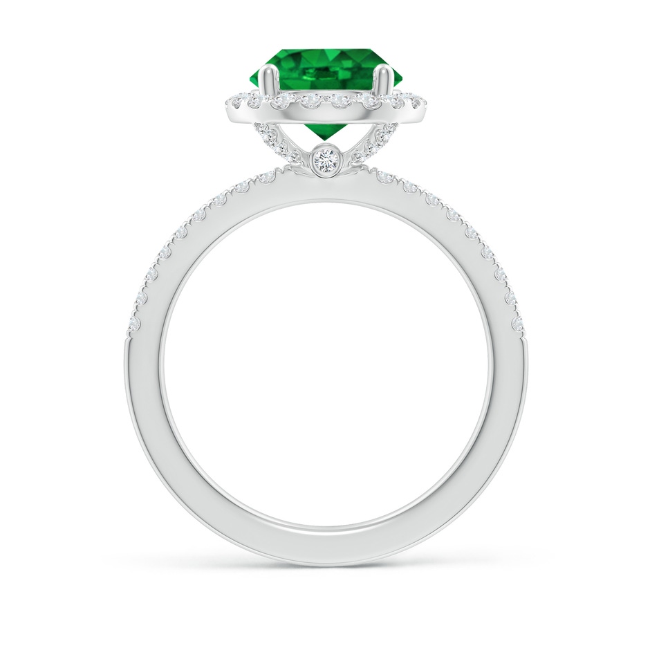 8mm AAAA Round Emerald Classic Halo Engagement Ring in P950 Platinum side 199
