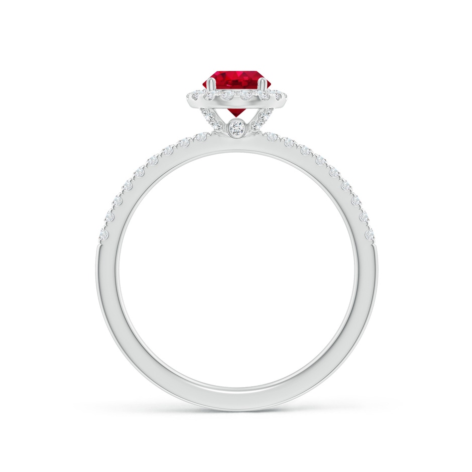 5mm AAA Round Ruby Classic Halo Engagement Ring in White Gold side 199