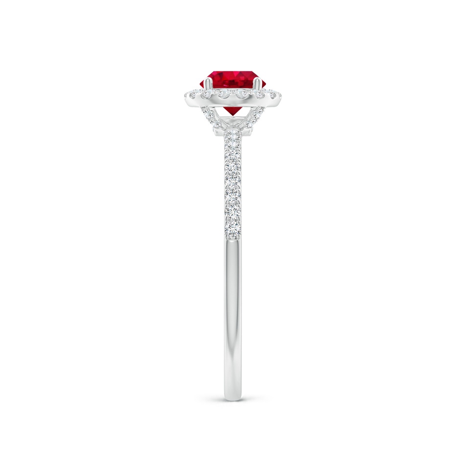 5mm AAA Round Ruby Classic Halo Engagement Ring in White Gold side 299