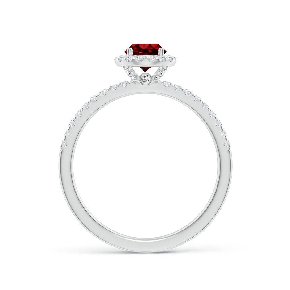 5mm AAAA Round Ruby Classic Halo Engagement Ring in P950 Platinum side 199