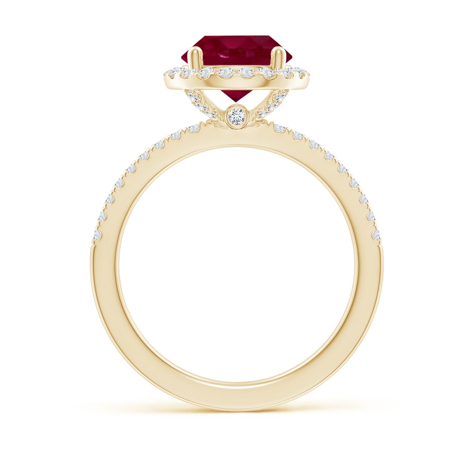 8mm A Round Ruby Classic Halo Engagement Ring in Yellow Gold side 199