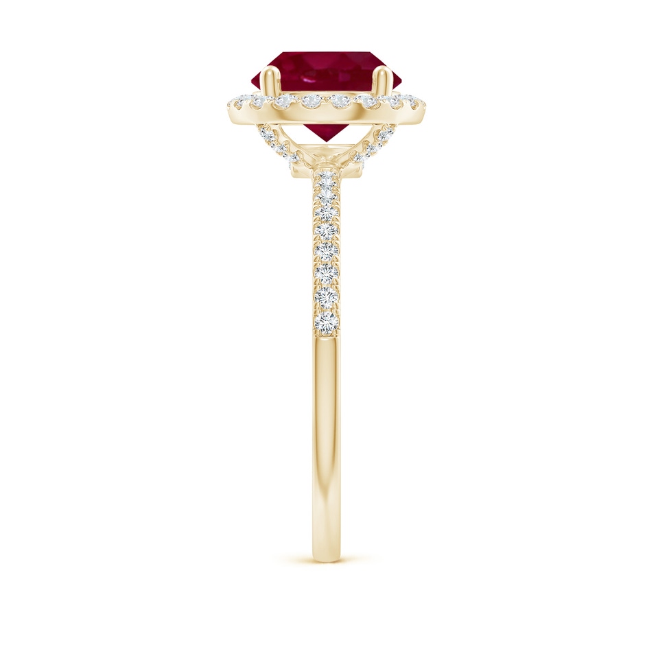 8mm A Round Ruby Classic Halo Engagement Ring in Yellow Gold side 299