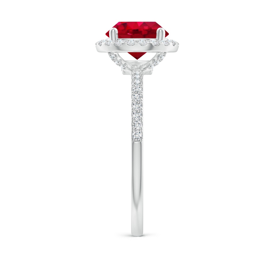 8mm AAA Round Ruby Classic Halo Engagement Ring in P950 Platinum side 299