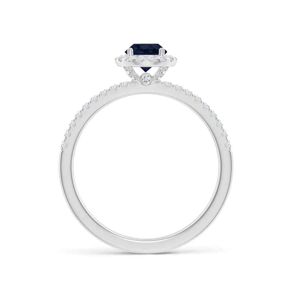 5mm A Round Blue Sapphire Classic Halo Engagement Ring in White Gold side 199