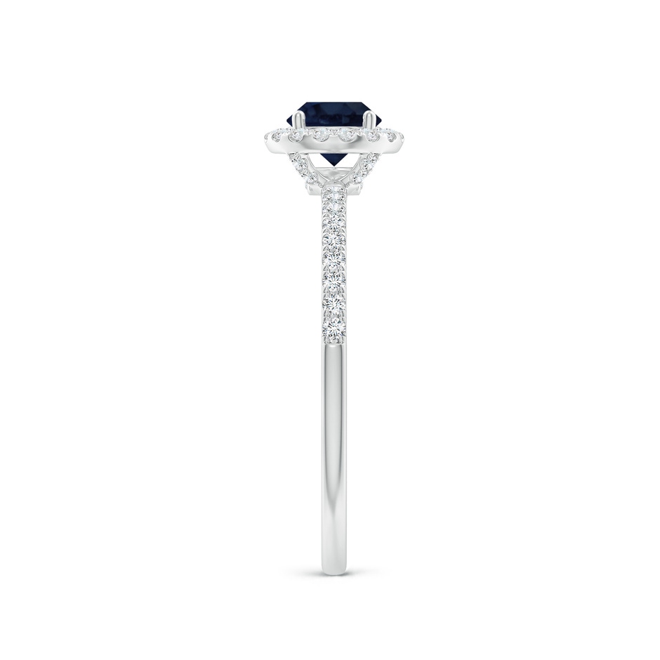 5mm A Round Blue Sapphire Classic Halo Engagement Ring in White Gold side 299