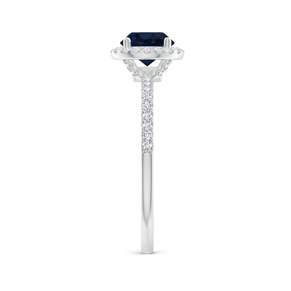 6.5mm A Round Blue Sapphire Classic Halo Engagement Ring in White Gold side 299