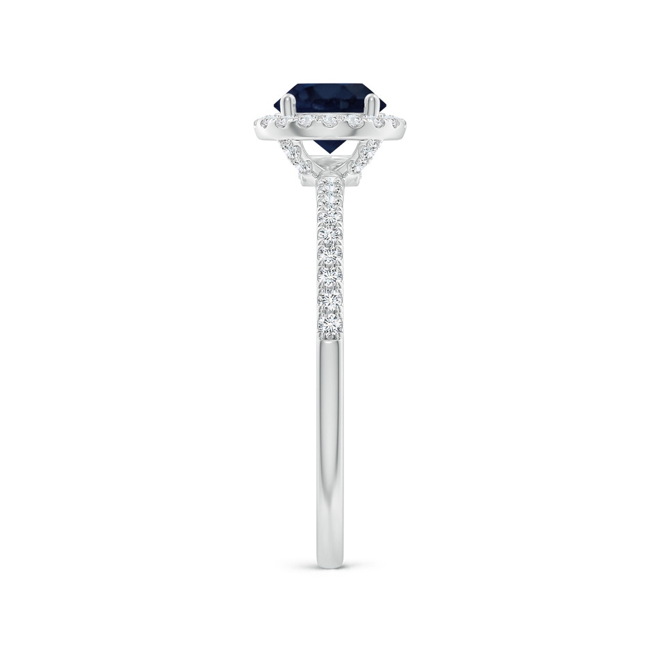 6mm A Round Blue Sapphire Classic Halo Engagement Ring in White Gold side 299