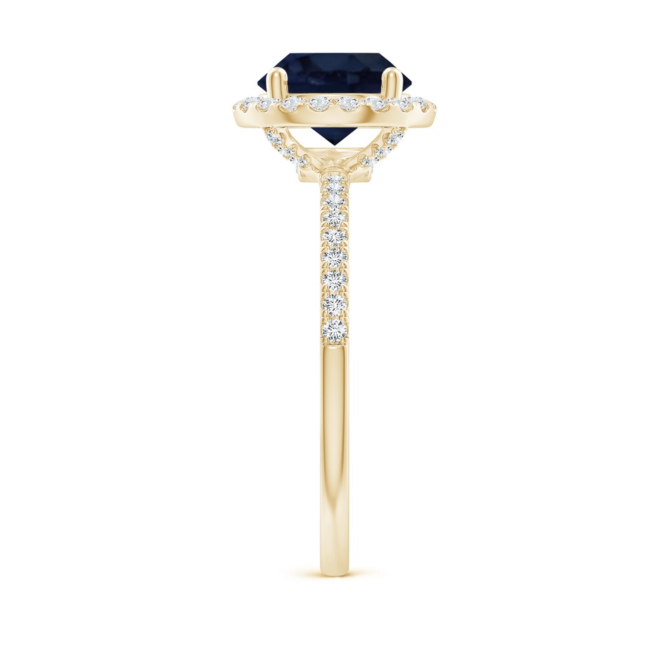 8mm A Round Blue Sapphire Classic Halo Engagement Ring in Yellow Gold side 299