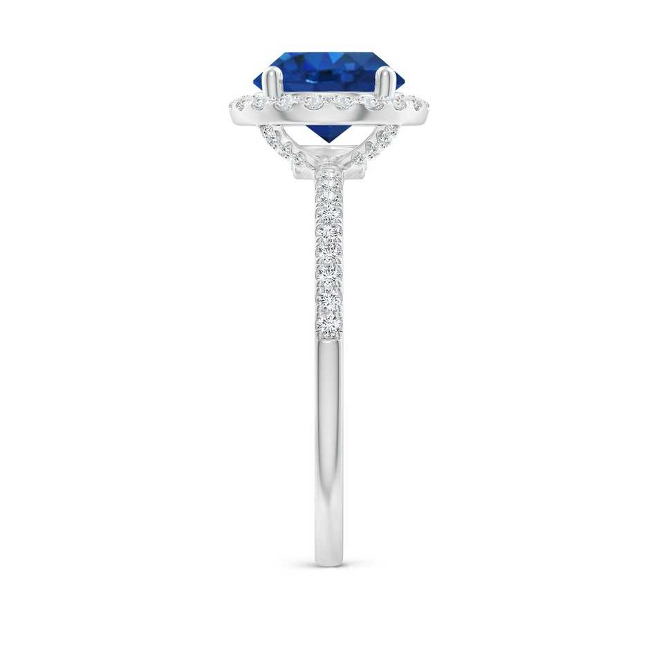 8mm AAA Round Blue Sapphire Classic Halo Engagement Ring in P950 Platinum side 299