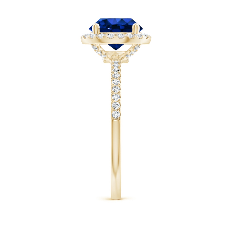 8mm Lab-Grown Round Blue Sapphire Classic Halo Engagement Ring in Yellow Gold side 299