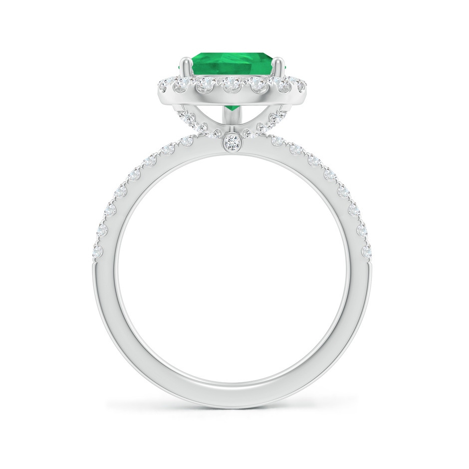 10x8mm A Pear-Shaped Emerald Classic Halo Engagement Ring in White Gold side 199
