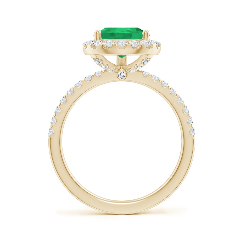 10x8mm A Pear-Shaped Emerald Classic Halo Engagement Ring in Yellow Gold side 199