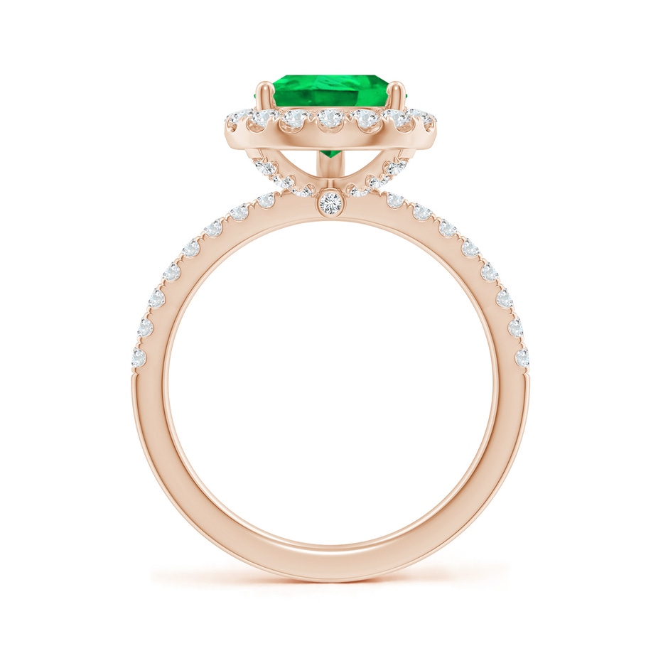 10x8mm AAA Pear-Shaped Emerald Classic Halo Engagement Ring in Rose Gold side 199