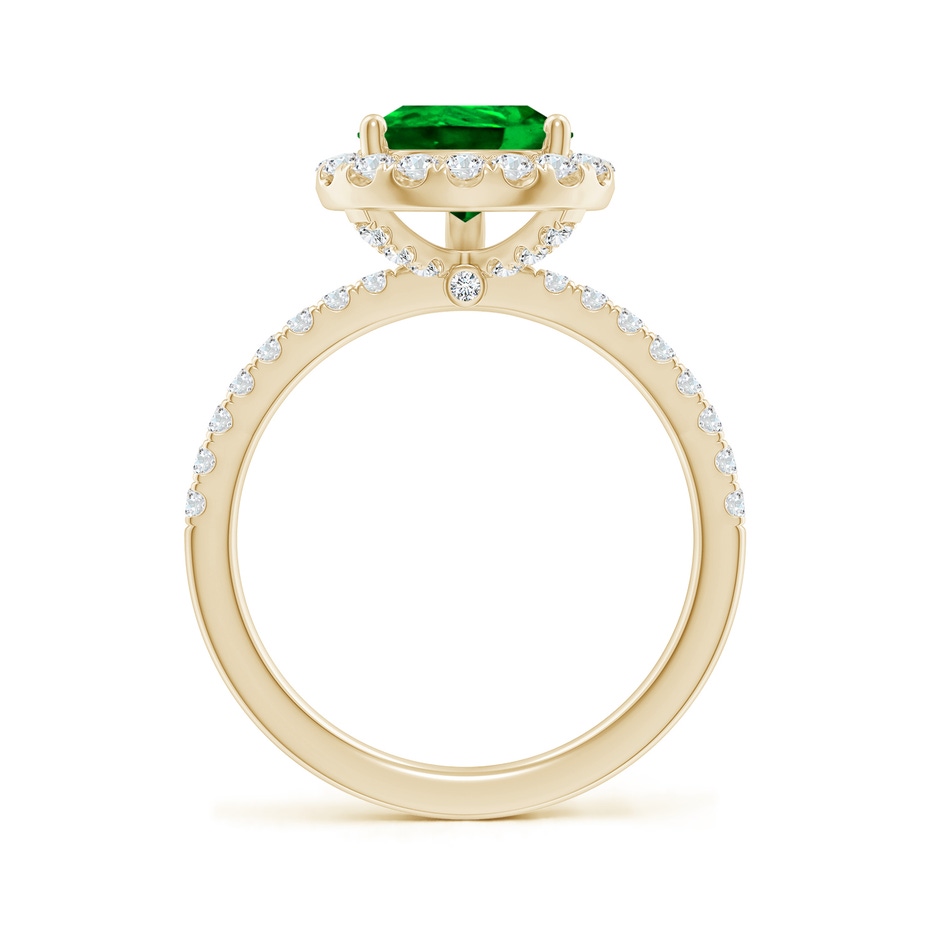 10x8mm AAAA Pear-Shaped Emerald Classic Halo Engagement Ring in Yellow Gold side 199