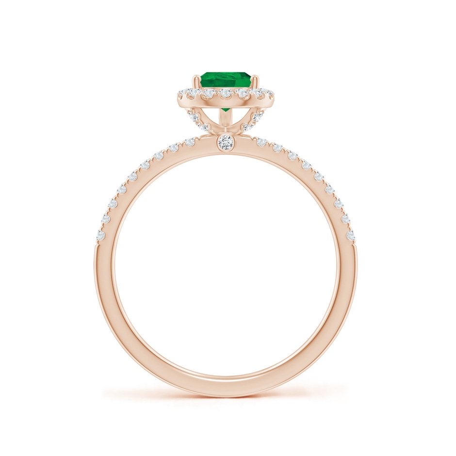 7x5mm AA Pear-Shaped Emerald Classic Halo Engagement Ring in Rose Gold side 199
