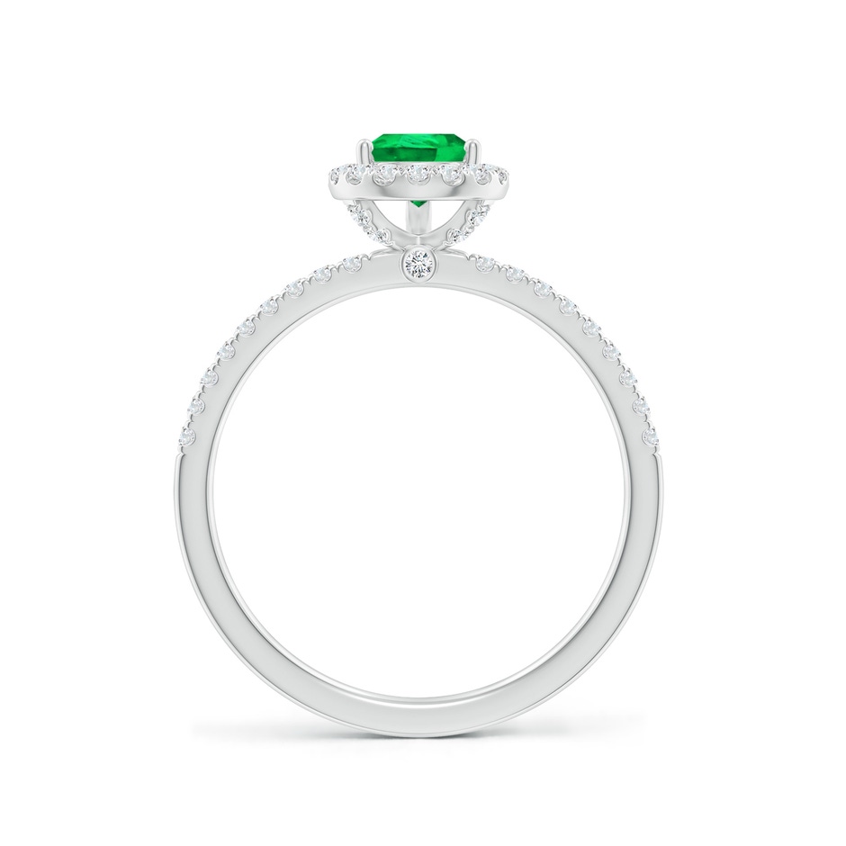 7x5mm AAA Pear-Shaped Emerald Classic Halo Engagement Ring in White Gold side 199