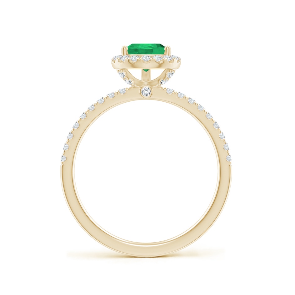 8x6mm A Pear-Shaped Emerald Classic Halo Engagement Ring in Yellow Gold side 199