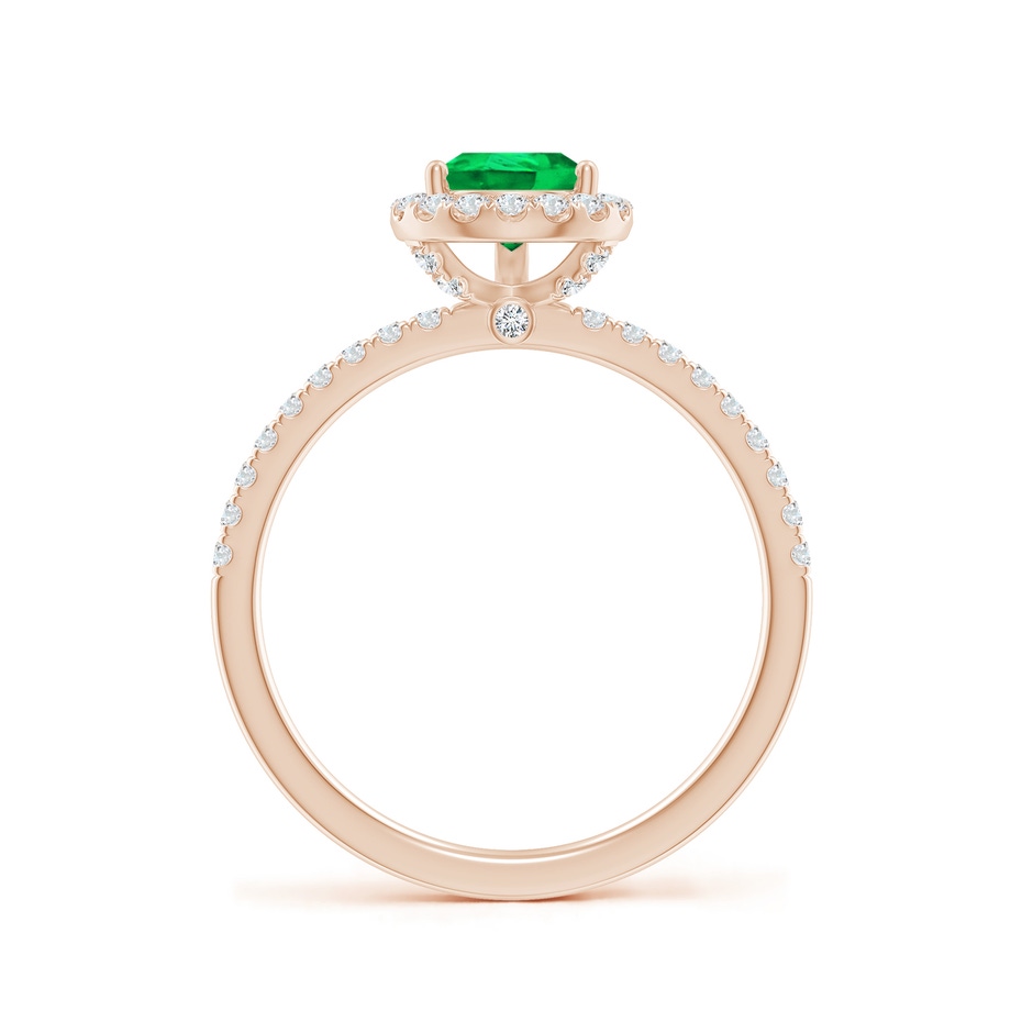 8x6mm AAA Pear-Shaped Emerald Classic Halo Engagement Ring in Rose Gold side 199