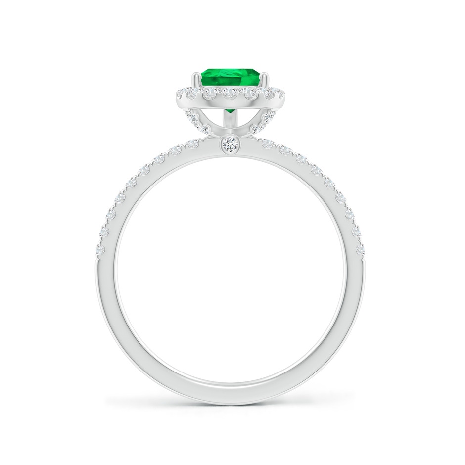8x6mm AAA Pear-Shaped Emerald Classic Halo Engagement Ring in White Gold side 199