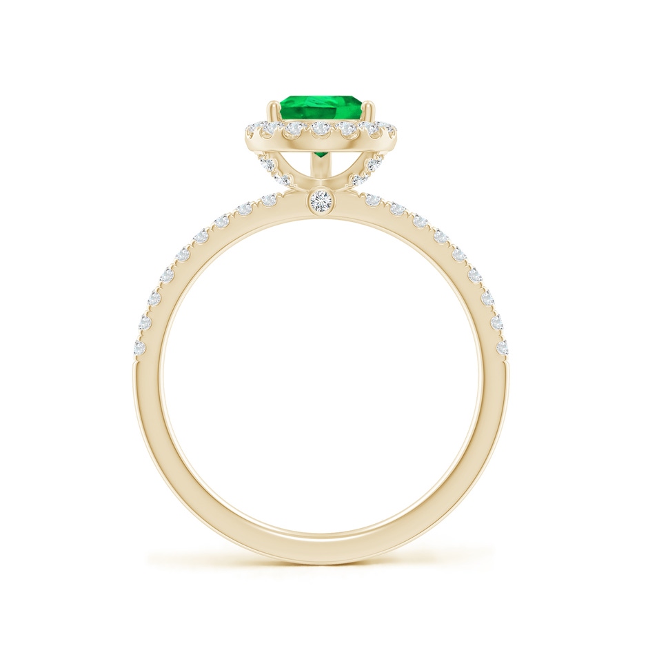 8x6mm AAA Pear-Shaped Emerald Classic Halo Engagement Ring in Yellow Gold side 199
