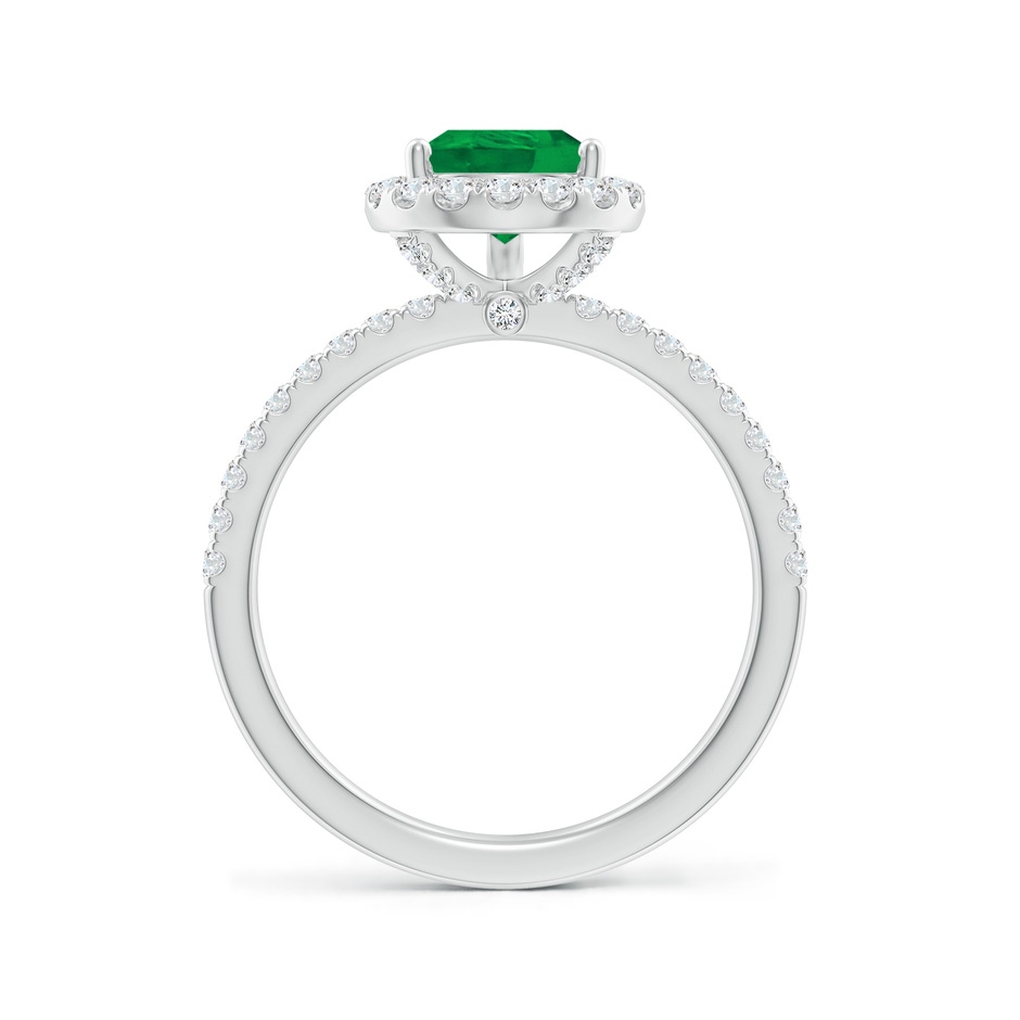 9x7mm AA Pear-Shaped Emerald Classic Halo Engagement Ring in White Gold side 199