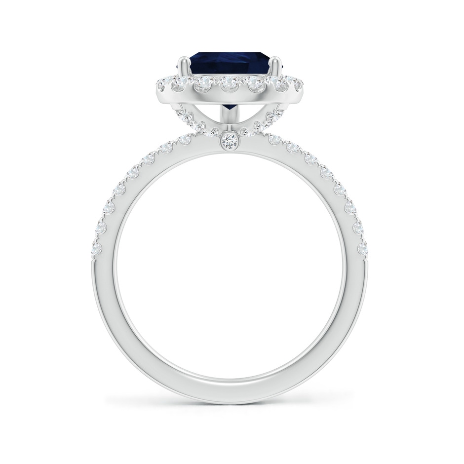 10x8mm A Pear-Shaped Blue Sapphire Classic Halo Engagement Ring in White Gold side 199