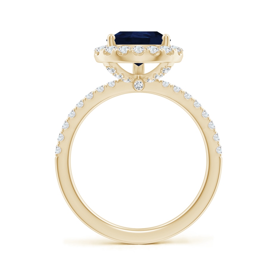 10x8mm A Pear-Shaped Blue Sapphire Classic Halo Engagement Ring in Yellow Gold side 199