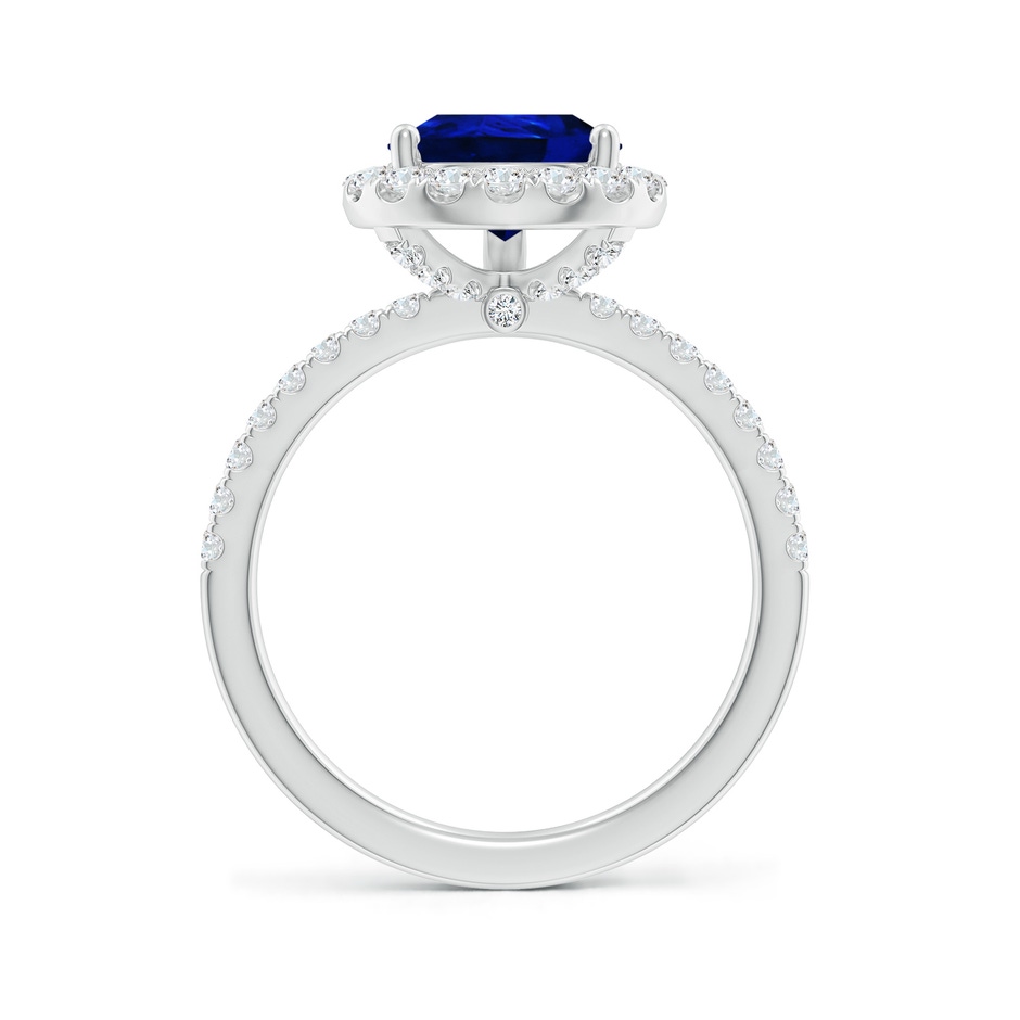10x8mm Lab-Grown Pear-Shaped Blue Sapphire Classic Halo Engagement Ring in 18K White Gold side 199