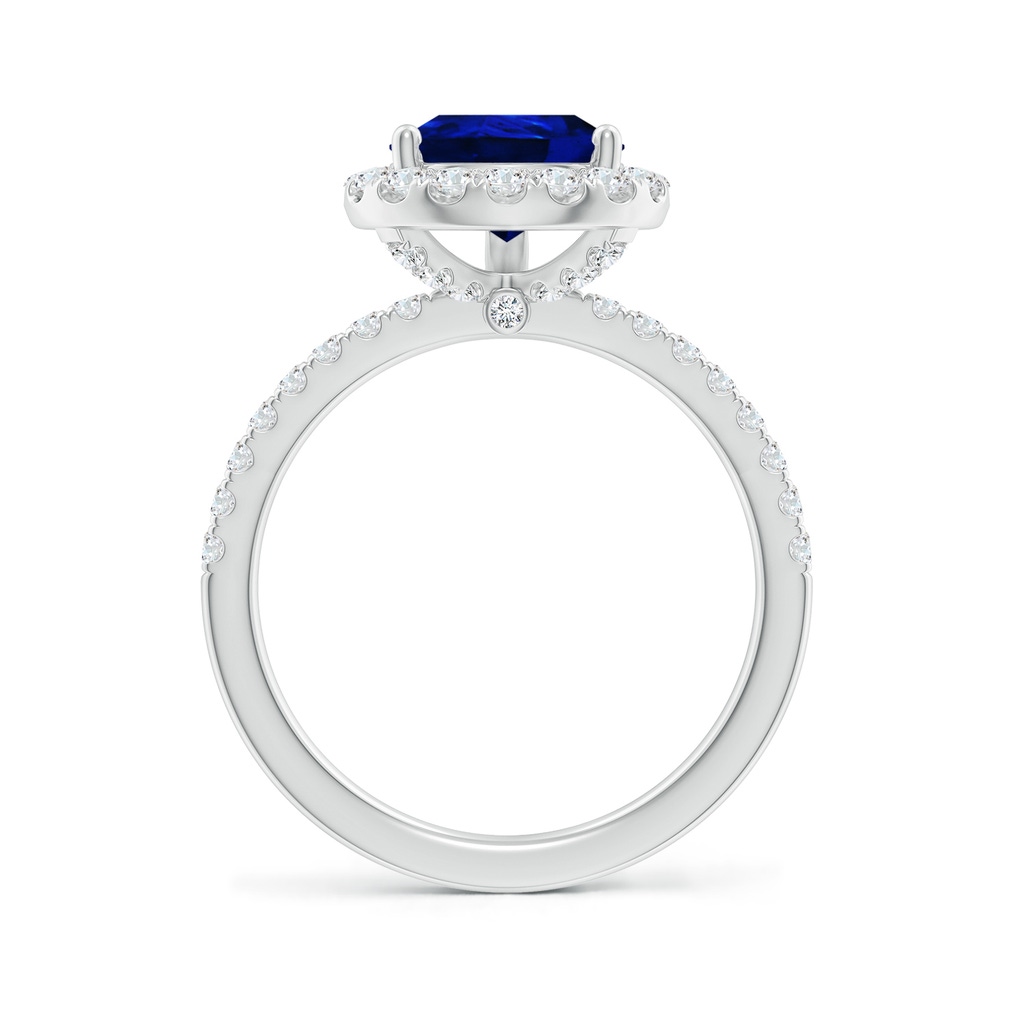 10x8mm Lab-Grown Pear-Shaped Blue Sapphire Classic Halo Engagement Ring in P950 Platinum - side 199