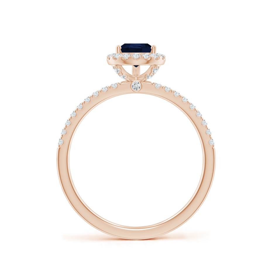 7x5mm A Pear-Shaped Blue Sapphire Classic Halo Engagement Ring in Rose Gold side 199