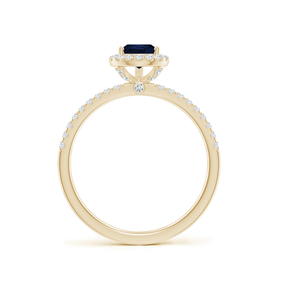7x5mm A Pear-Shaped Blue Sapphire Classic Halo Engagement Ring in Yellow Gold side 199