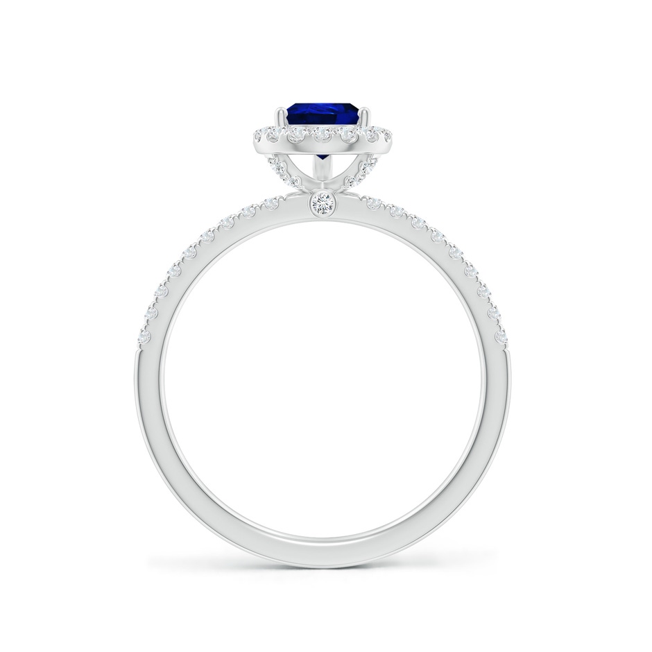 7x5mm Lab-Grown Pear-Shaped Blue Sapphire Classic Halo Engagement Ring in White Gold side 199