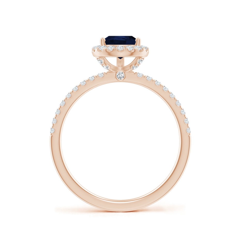 8x6mm A Pear-Shaped Blue Sapphire Classic Halo Engagement Ring in Rose Gold side 199