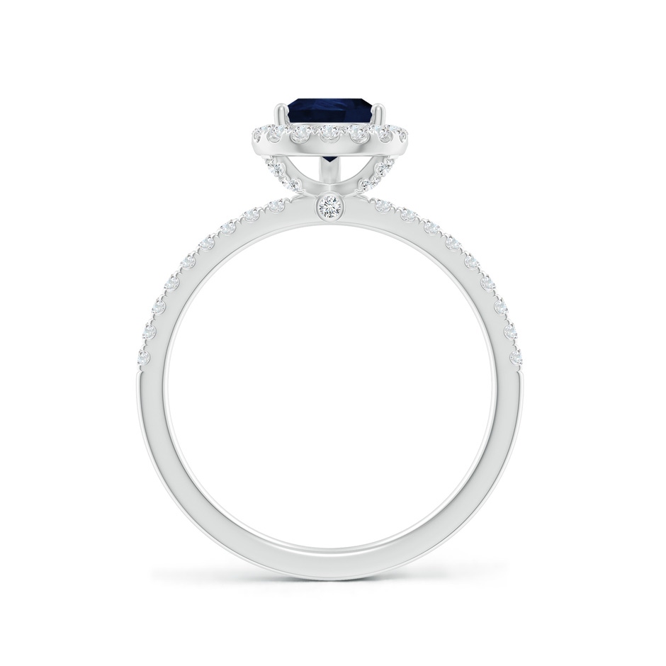 8x6mm A Pear-Shaped Blue Sapphire Classic Halo Engagement Ring in White Gold side 199