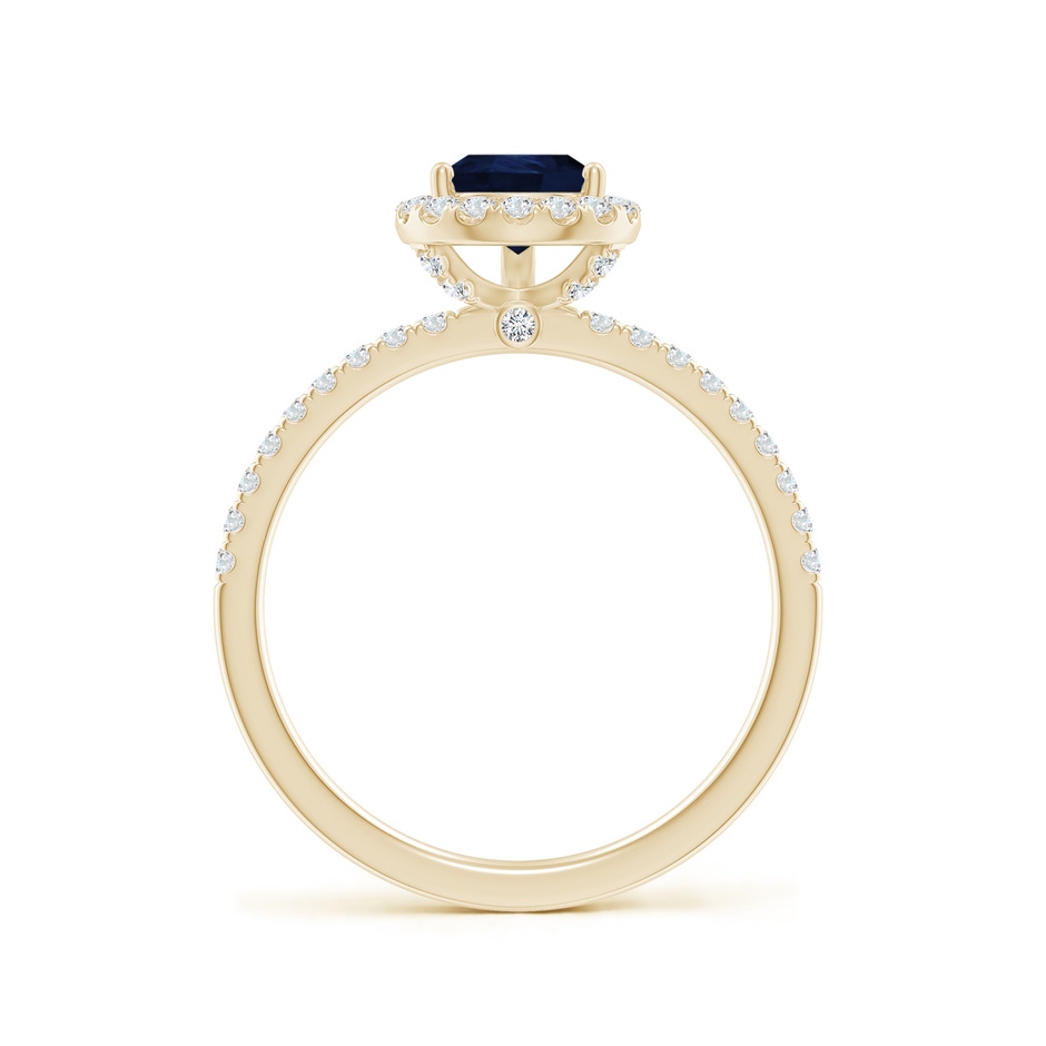 8x6mm A Pear-Shaped Blue Sapphire Classic Halo Engagement Ring in Yellow Gold side 199