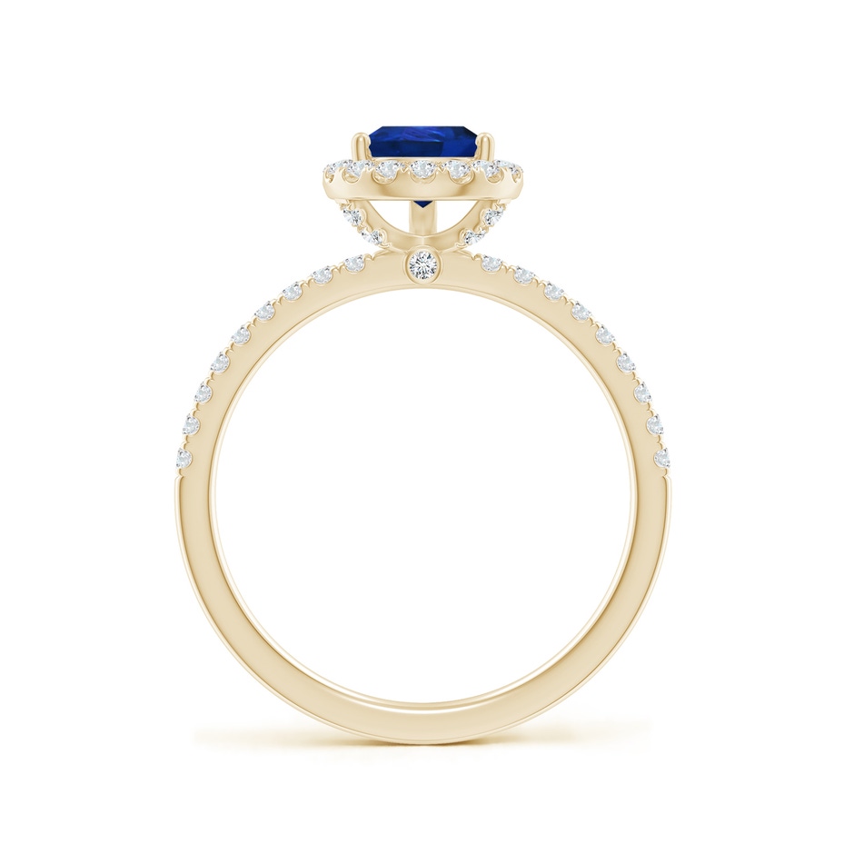 8x6mm AAA Pear-Shaped Blue Sapphire Classic Halo Engagement Ring in Yellow Gold side 199