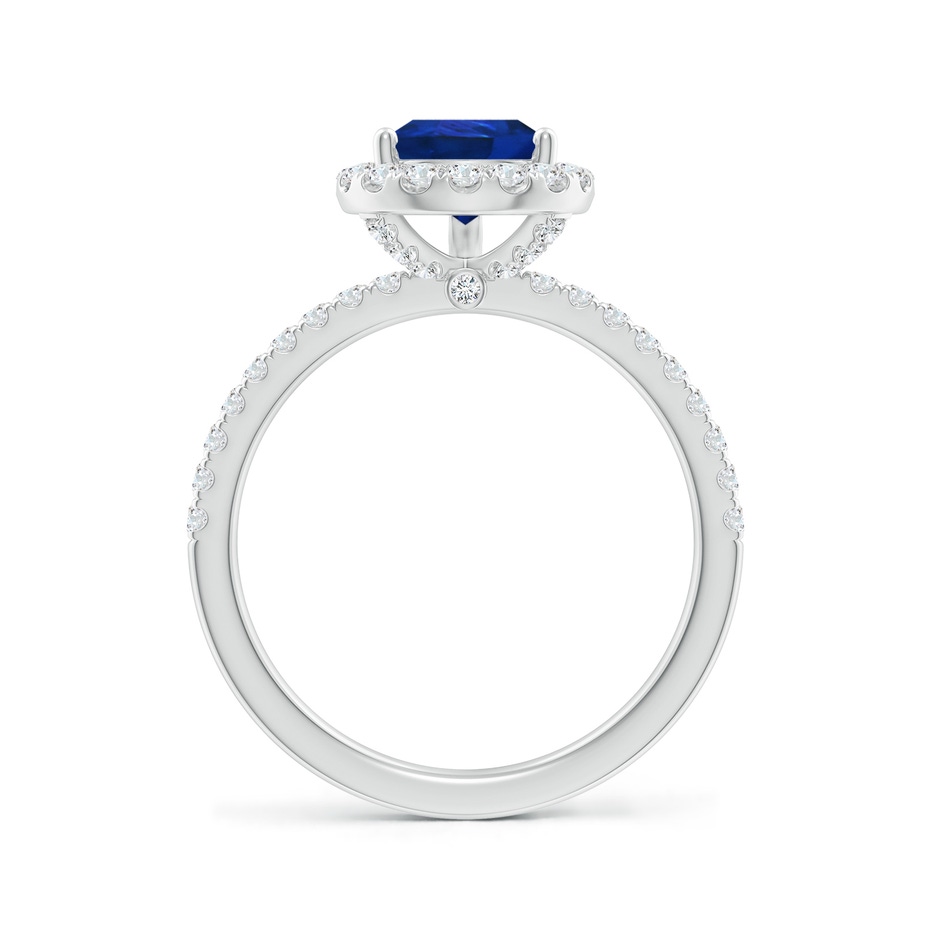 9x7mm AAA Pear-Shaped Blue Sapphire Classic Halo Engagement Ring in White Gold side 199