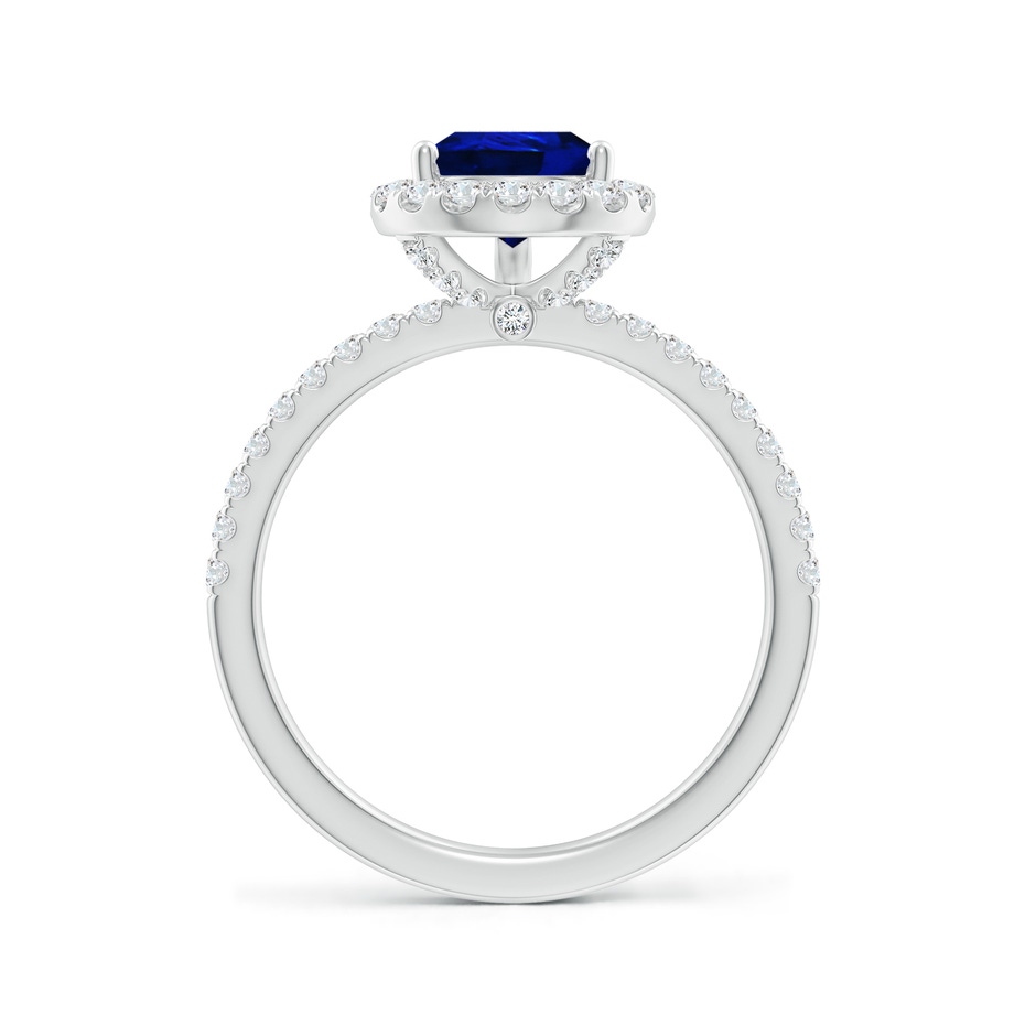 9x7mm AAAA Pear-Shaped Blue Sapphire Classic Halo Engagement Ring in P950 Platinum side 199
