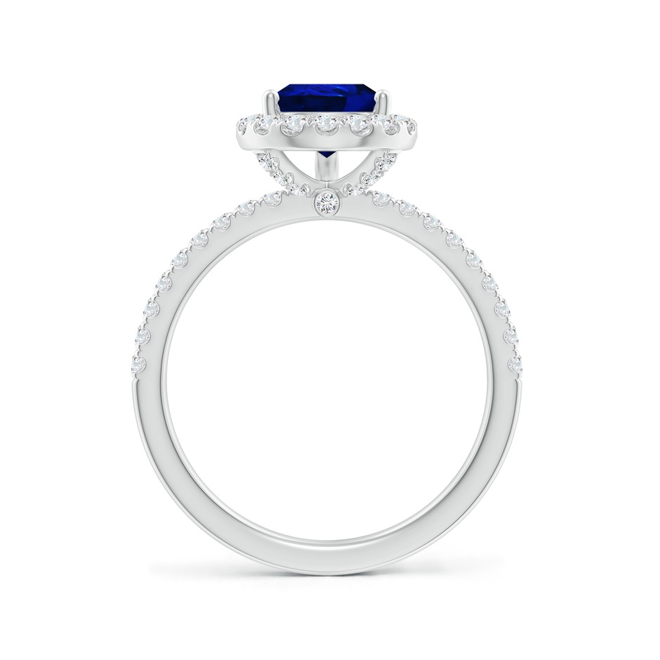 9x7mm Lab-Grown Pear-Shaped Blue Sapphire Classic Halo Engagement Ring in White Gold side 199