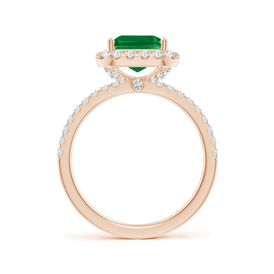 10x8mm AAA Emerald-Cut Emerald Classic Halo Engagement Ring in 18K Rose Gold side 199