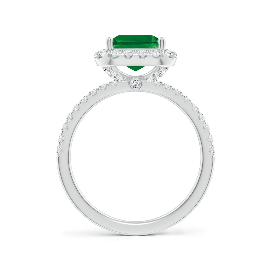 10x8mm AAA Emerald-Cut Emerald Classic Halo Engagement Ring in P950 Platinum side 199