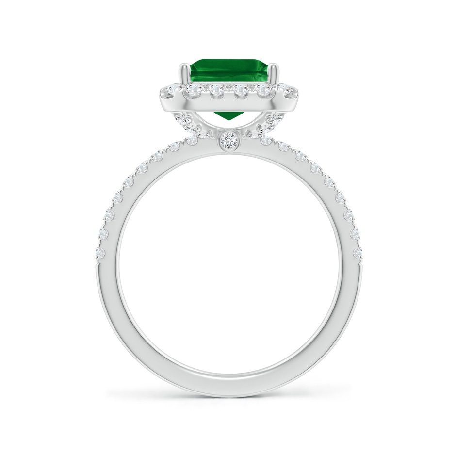 10x8mm AAAA Emerald-Cut Emerald Classic Halo Engagement Ring in P950 Platinum side 199