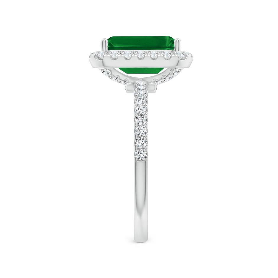 10x8mm AAAA Emerald-Cut Emerald Classic Halo Engagement Ring in P950 Platinum side 299