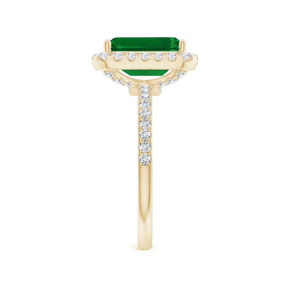 10x8mm AAAA Emerald-Cut Emerald Classic Halo Engagement Ring in Yellow Gold side 299