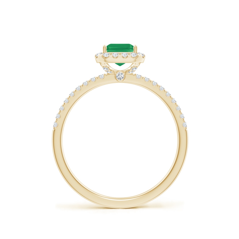 7x5mm A Emerald-Cut Emerald Classic Halo Engagement Ring in Yellow Gold side 199