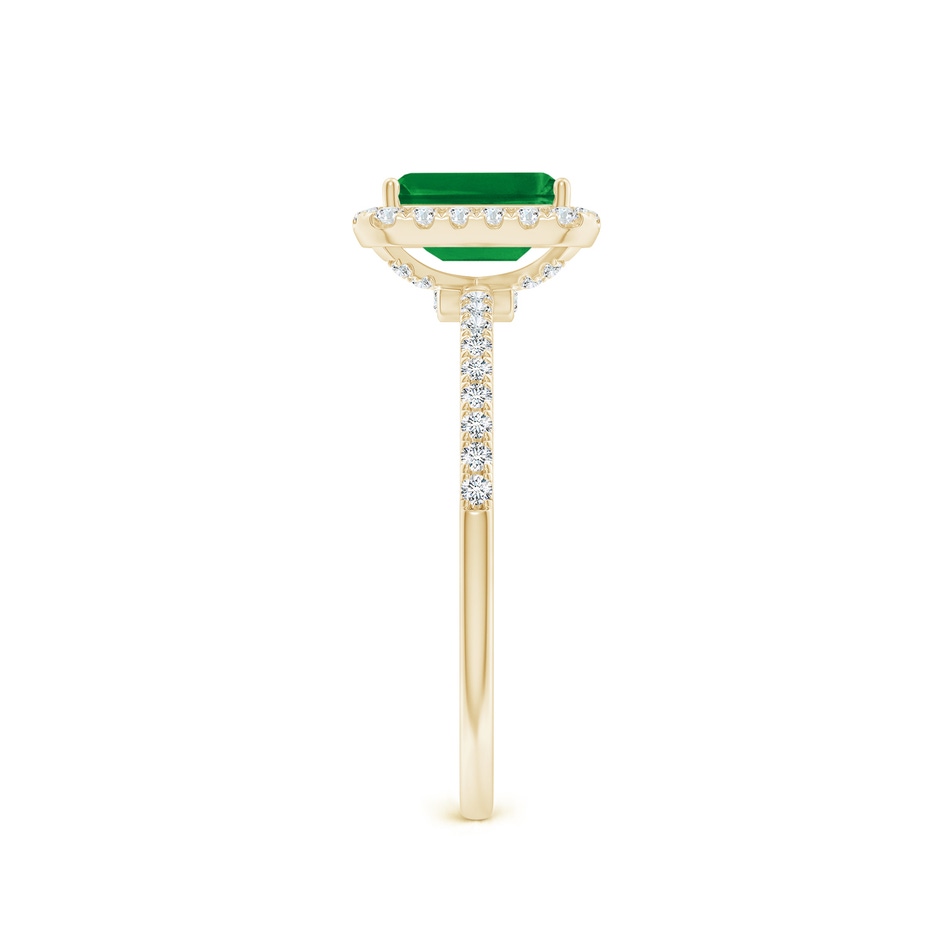 7x5mm AAA Emerald-Cut Emerald Classic Halo Engagement Ring in Yellow Gold side 299