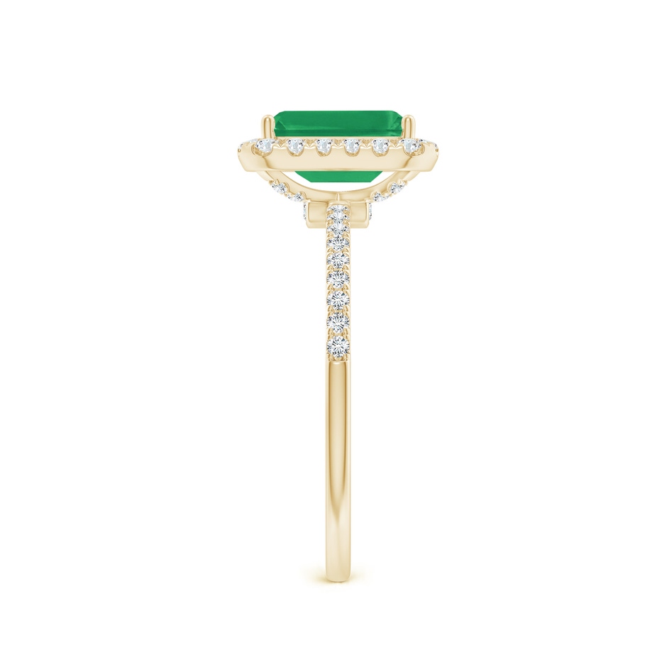 8x6mm A Emerald-Cut Emerald Classic Halo Engagement Ring in Yellow Gold side 299