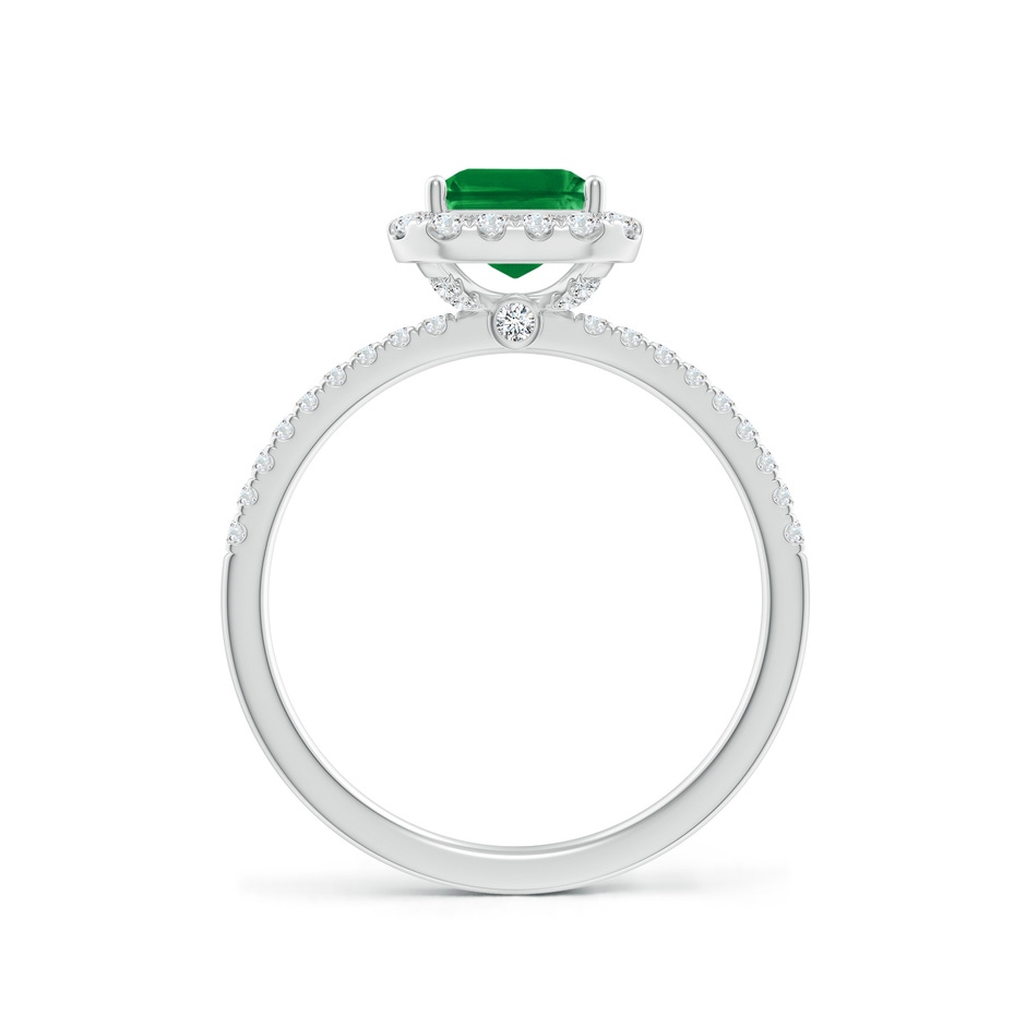 8x6mm AAA Emerald-Cut Emerald Classic Halo Engagement Ring in White Gold side 199