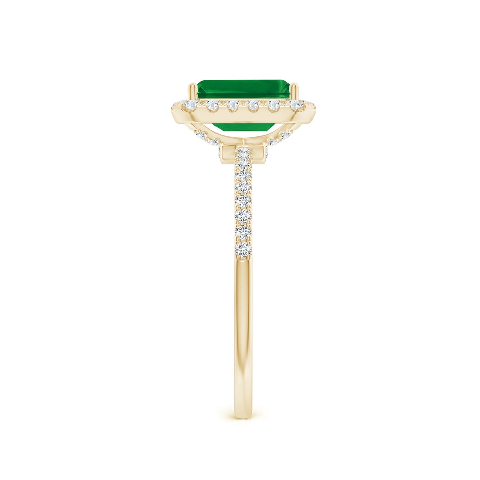 8x6mm AAA Emerald-Cut Emerald Classic Halo Engagement Ring in Yellow Gold side 299