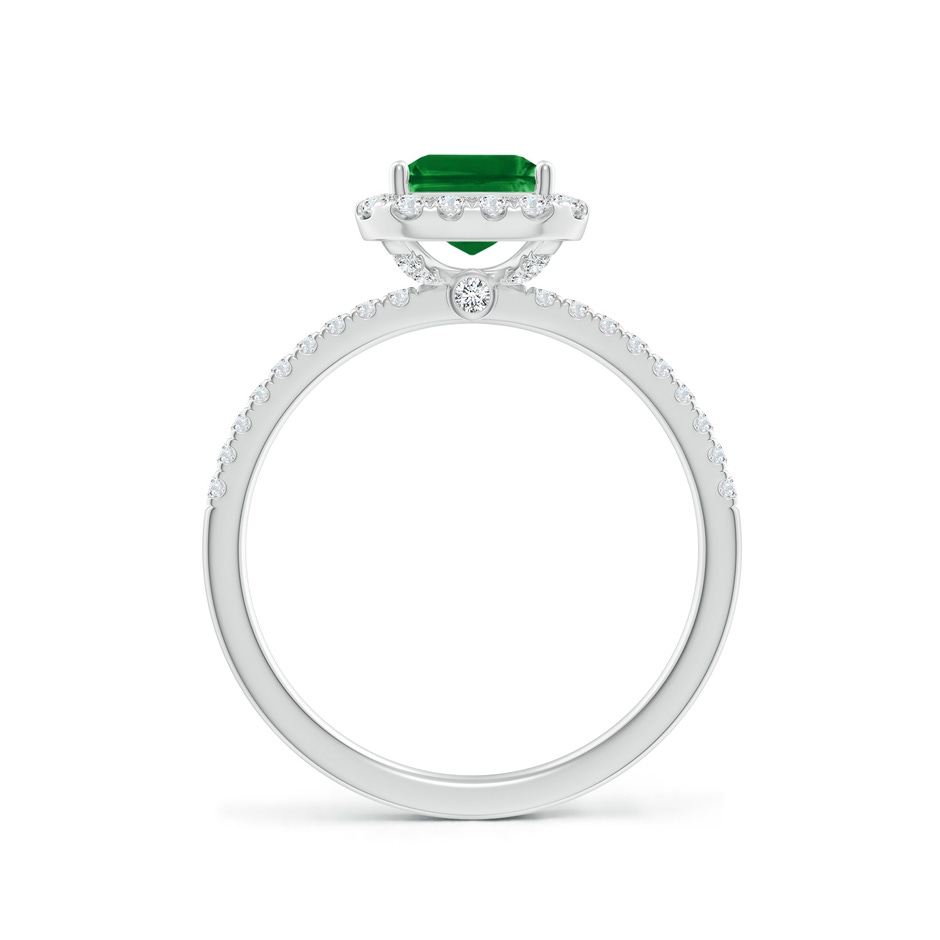 8x6mm AAAA Emerald-Cut Emerald Classic Halo Engagement Ring in P950 Platinum side 199